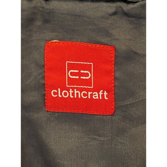 Mens Clothcraft Virgin Wool Blend Peacoat Large Double-Breasted Charcoal - Picture 16 of 16